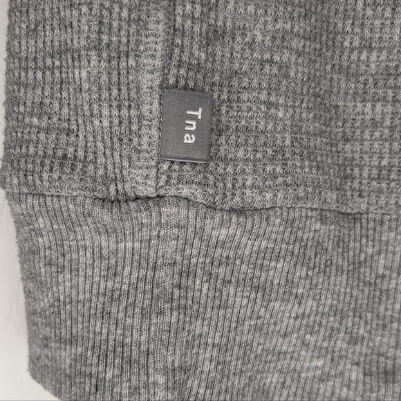 Tna Waffle Long Sleeve Top - Grey - Size XS - Picture 3 of 5